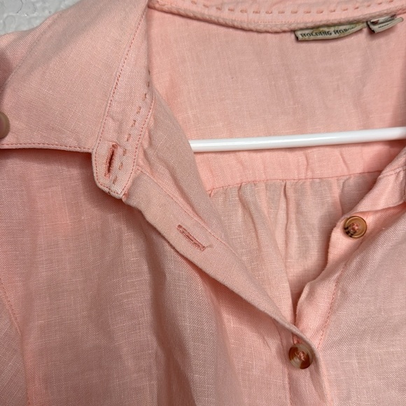 Holding Horses Anthropologie Linen Peplum Top Size M - Picture 8 of 9